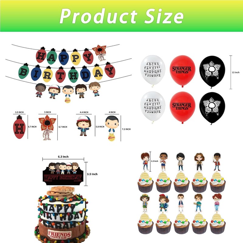 Stranger Things Party Decorations Birthday Party Supplies Set Cute Cartoon gallery