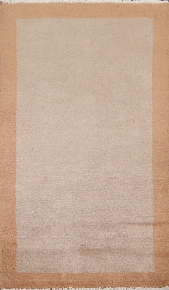 BORDERED Gabbeh Modern Oriental Area Rug Hand-knotted Wool Foyer Carpet 2x3 ft