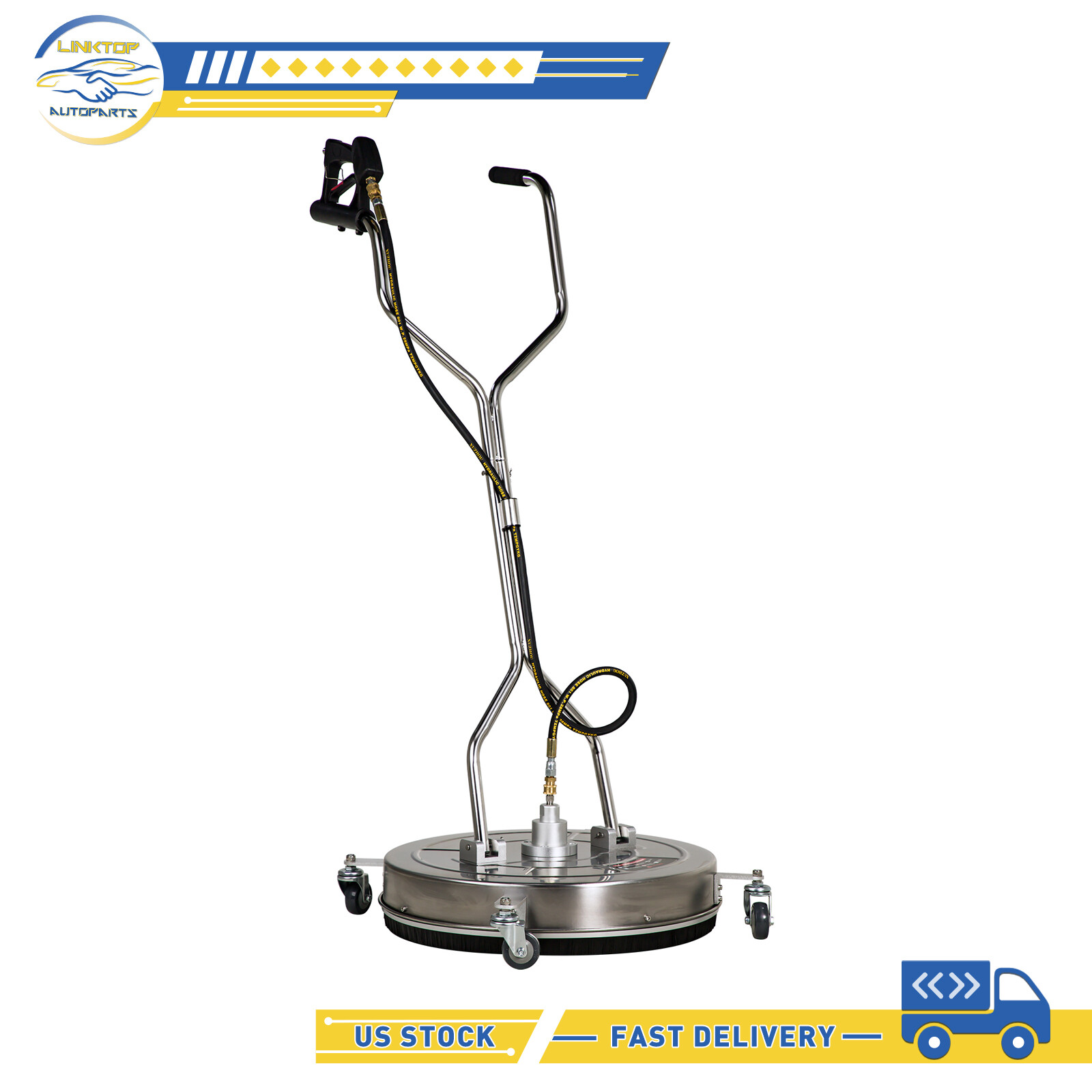 24" Pressure Washer Surface Cleaner with Handle & 4 Spinner Wheels 8GPM gallery