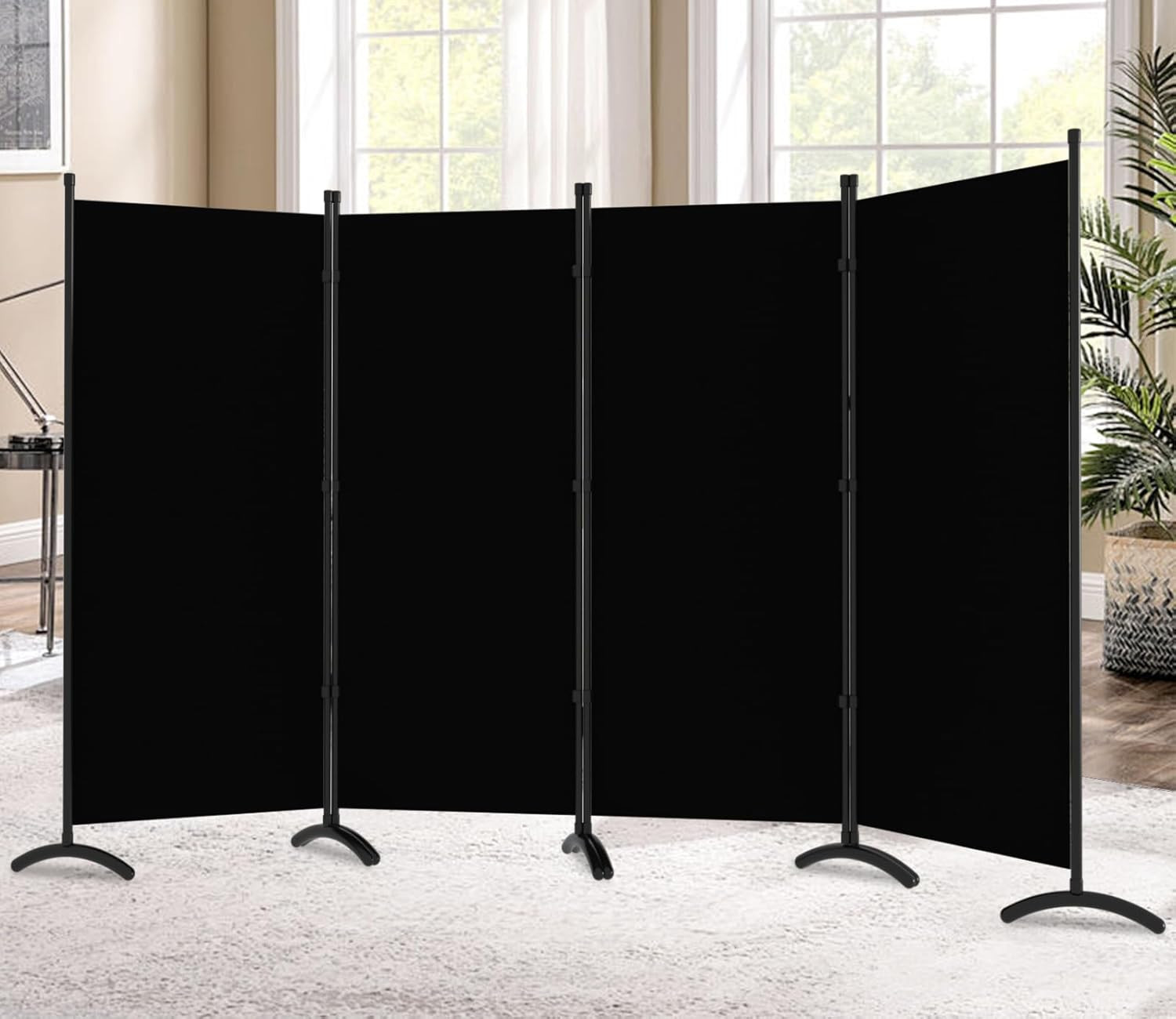 4-Panel Room Divider 88''W Freestanding Privacy Screen for Home & Office gallery