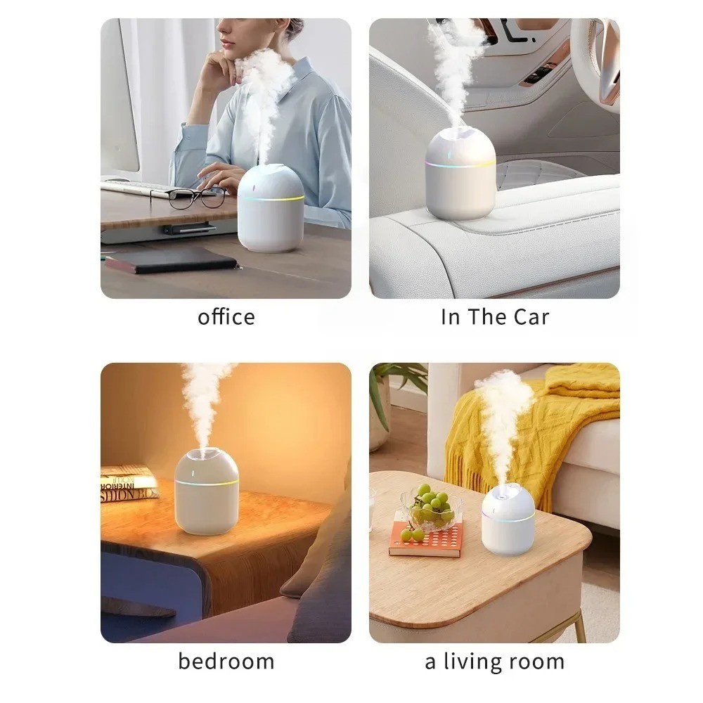 USB Cool Mist Humidifier 270ML Aroma Diffuser LED Night Light Auto Off gallery