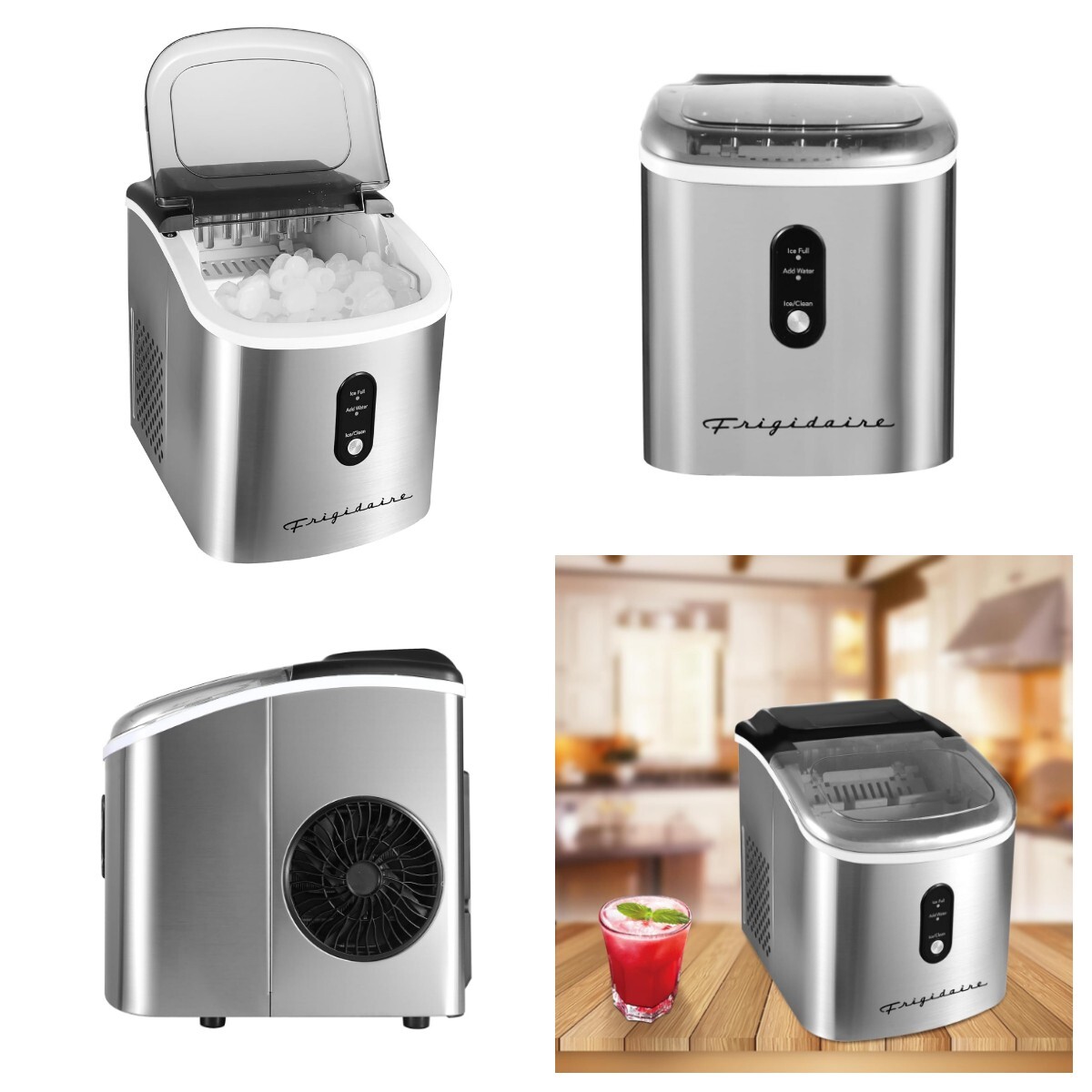 Frigidaire Portable Ice Maker Countertop Ice Machine 26lbs Stainless Steel gallery