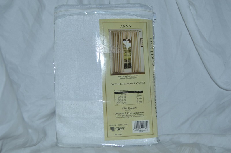 Anna Lined Straight Valance One White 54IN. W x 16IN. L. NIP gallery