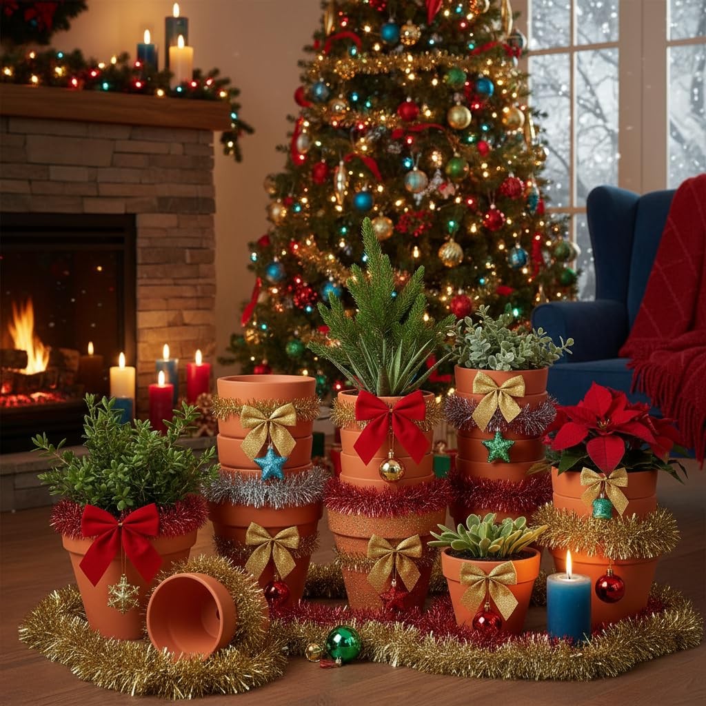 3 inch Terracotta Clay Pots, 26 Pack Clay Flower Pots with Drainage, Flower G... gallery