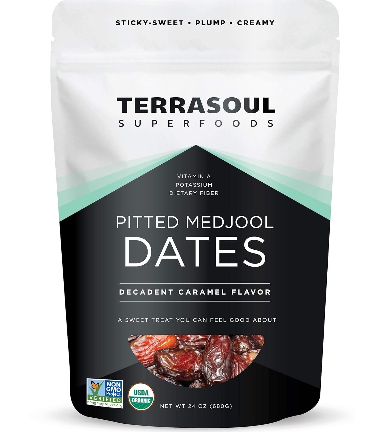 Organic Pitted Medjool Dates, 1.5 Lbs - Pits Removed | Soft Chewy Texture | S... gallery