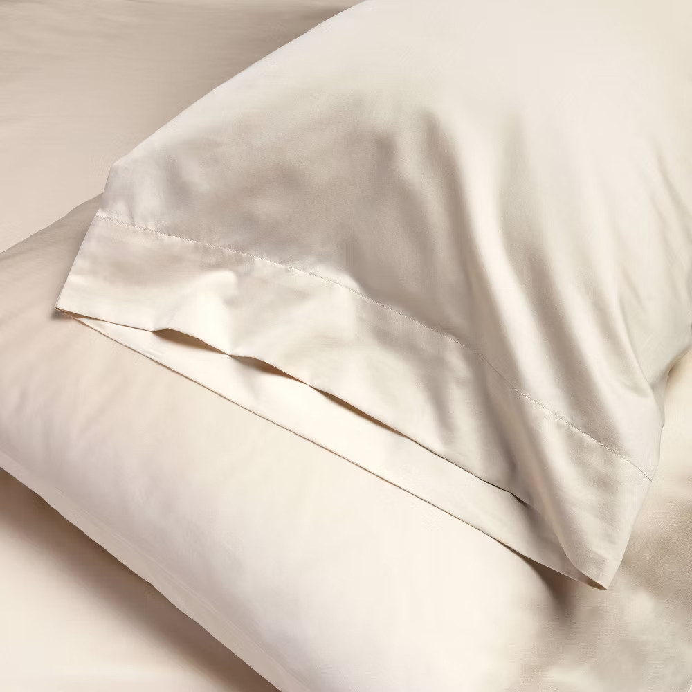 Standard 600 Thread Count Sateen Pillowcases Natural - Casaluna gallery