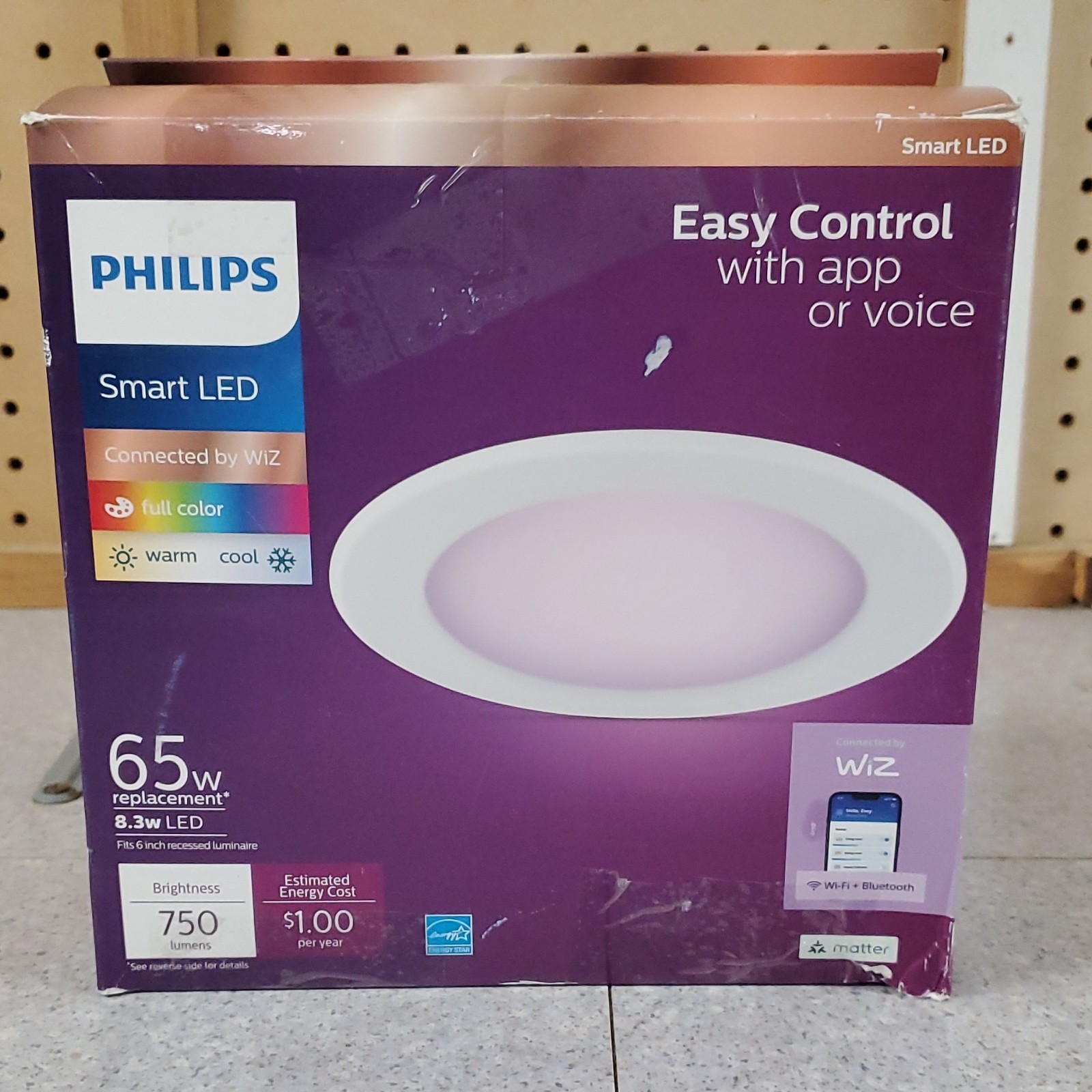 Philips Smart LED 6" Recessed Light Wi-Fi Bluetooth Matter Color Changing White gallery