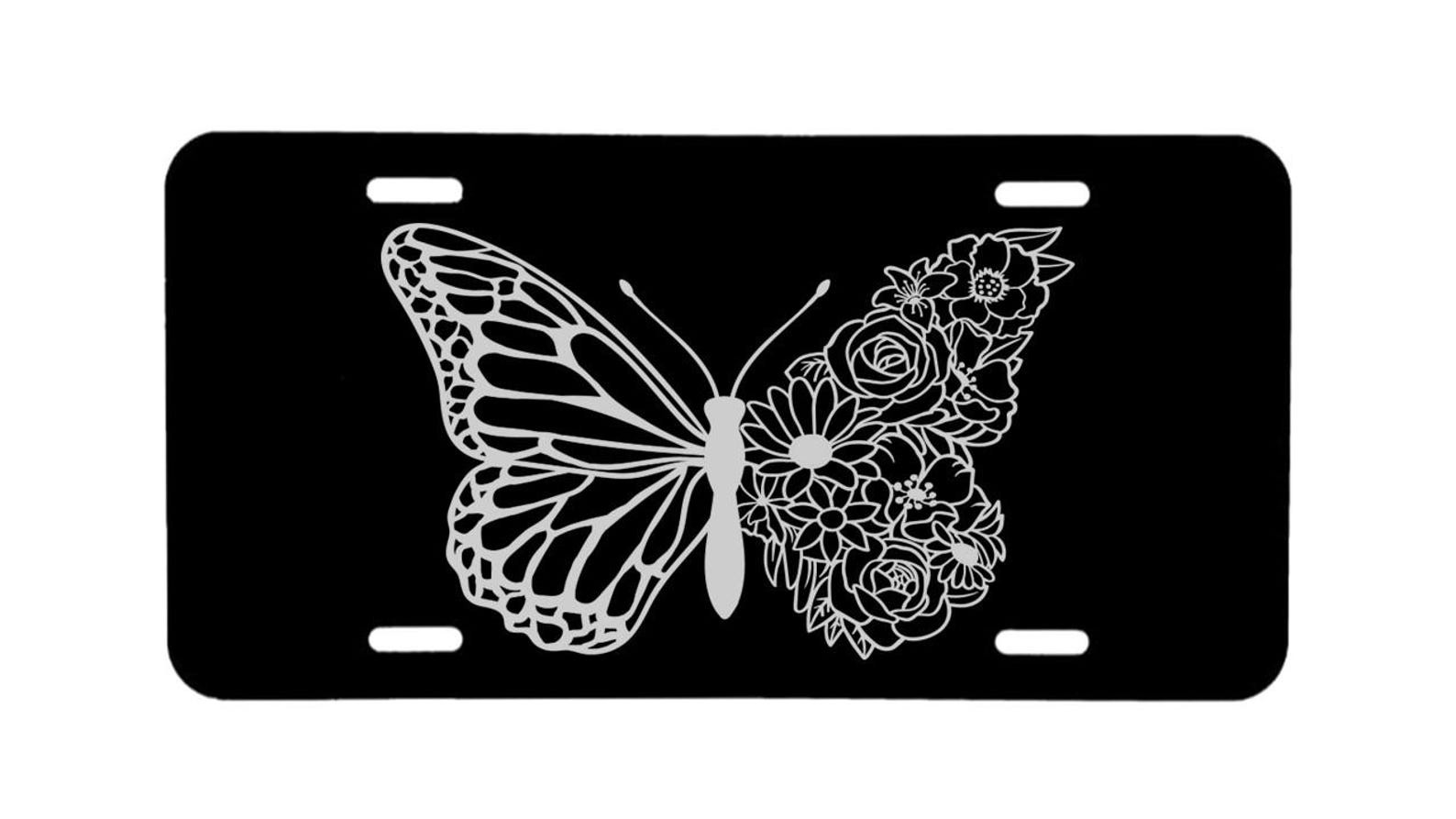 Butterfly Design License Plate Cute Front Car Tag Auto Truck Decor Gift gallery