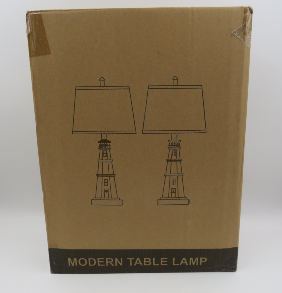 WIHTU Modern Lighthouse Table Lamps Set of 2 White Navy Blue Bedside Nautical gallery