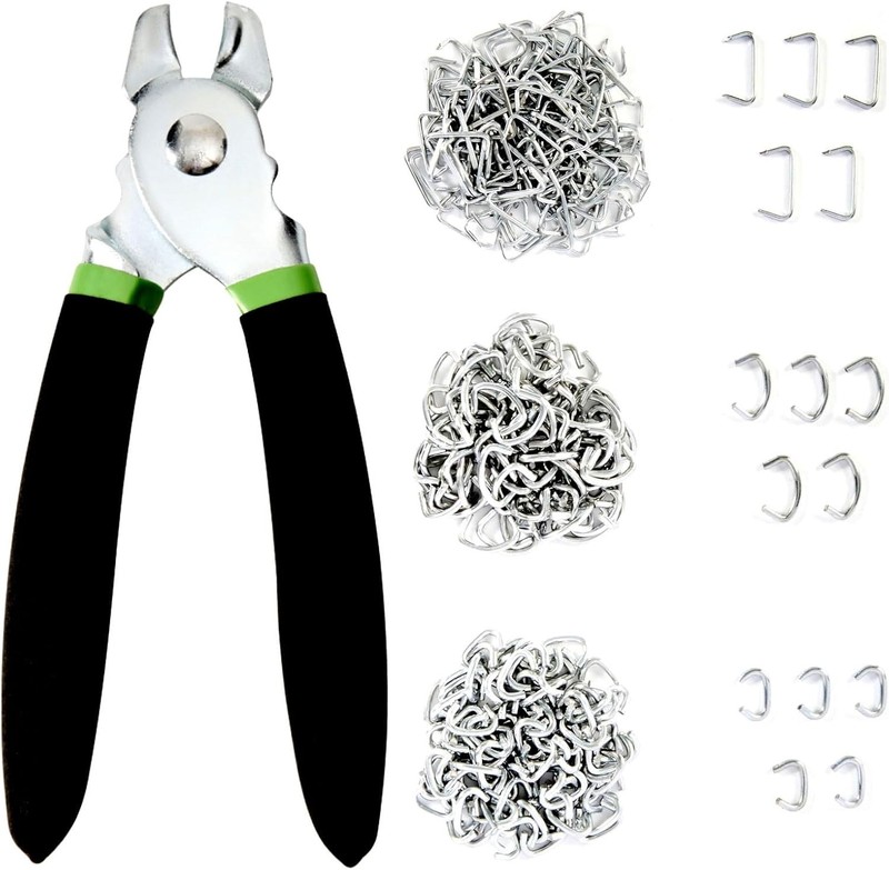 241pcs Hog Ring Pliers Kit Galvanized Steel Rings for Fence/Pet Cage Assembly US gallery