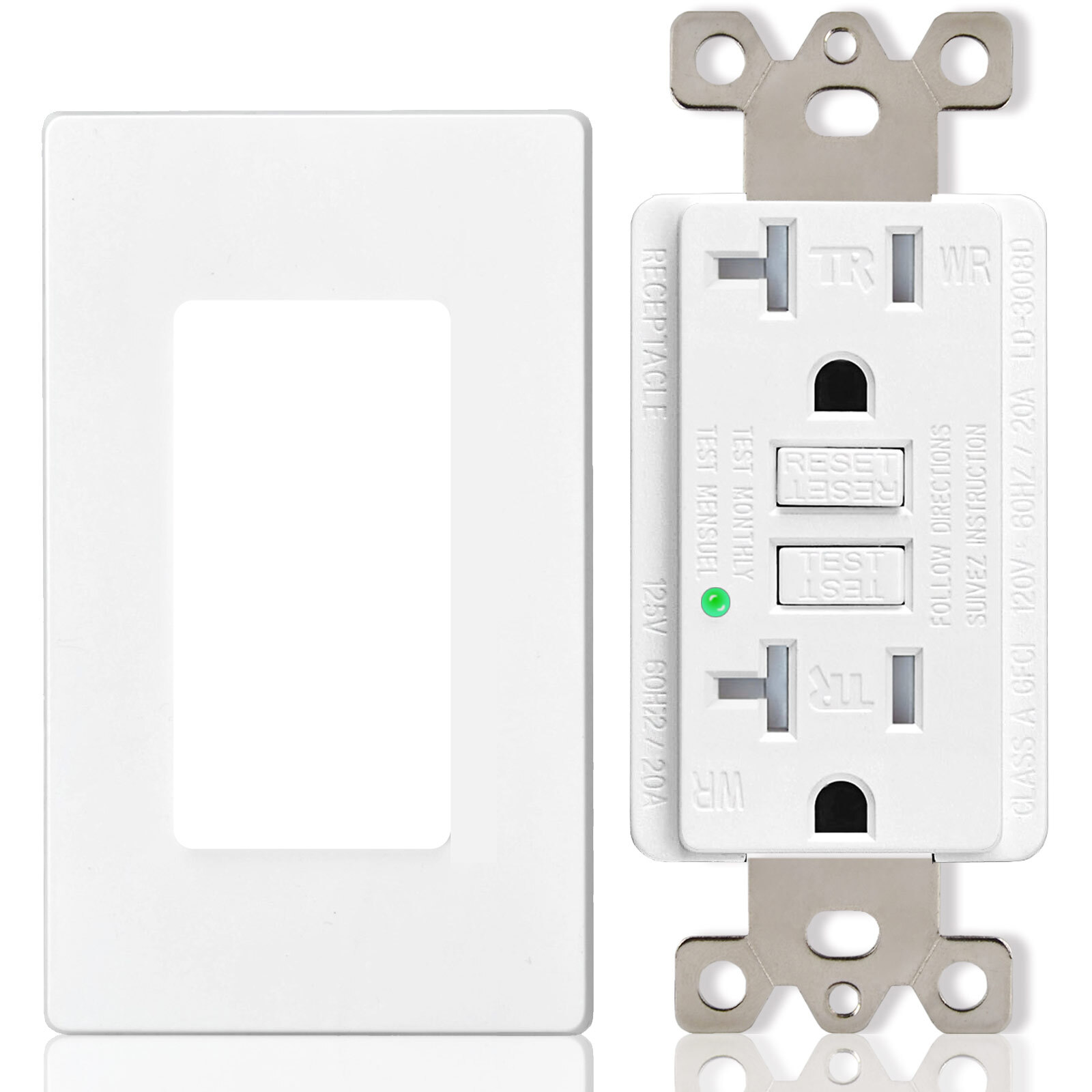 20A/125V Tamper Resistant GFCI Outlet Receptacles LED Indicator ETL Certified US gallery