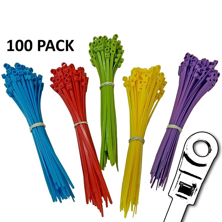Mounting Head Cable Ties - Screw, Nail, - Size & Color Options - Electriduct gallery
