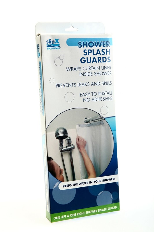 Shower Splash Guards (2 Per Pack) in Clear by SlipX Solutions gallery