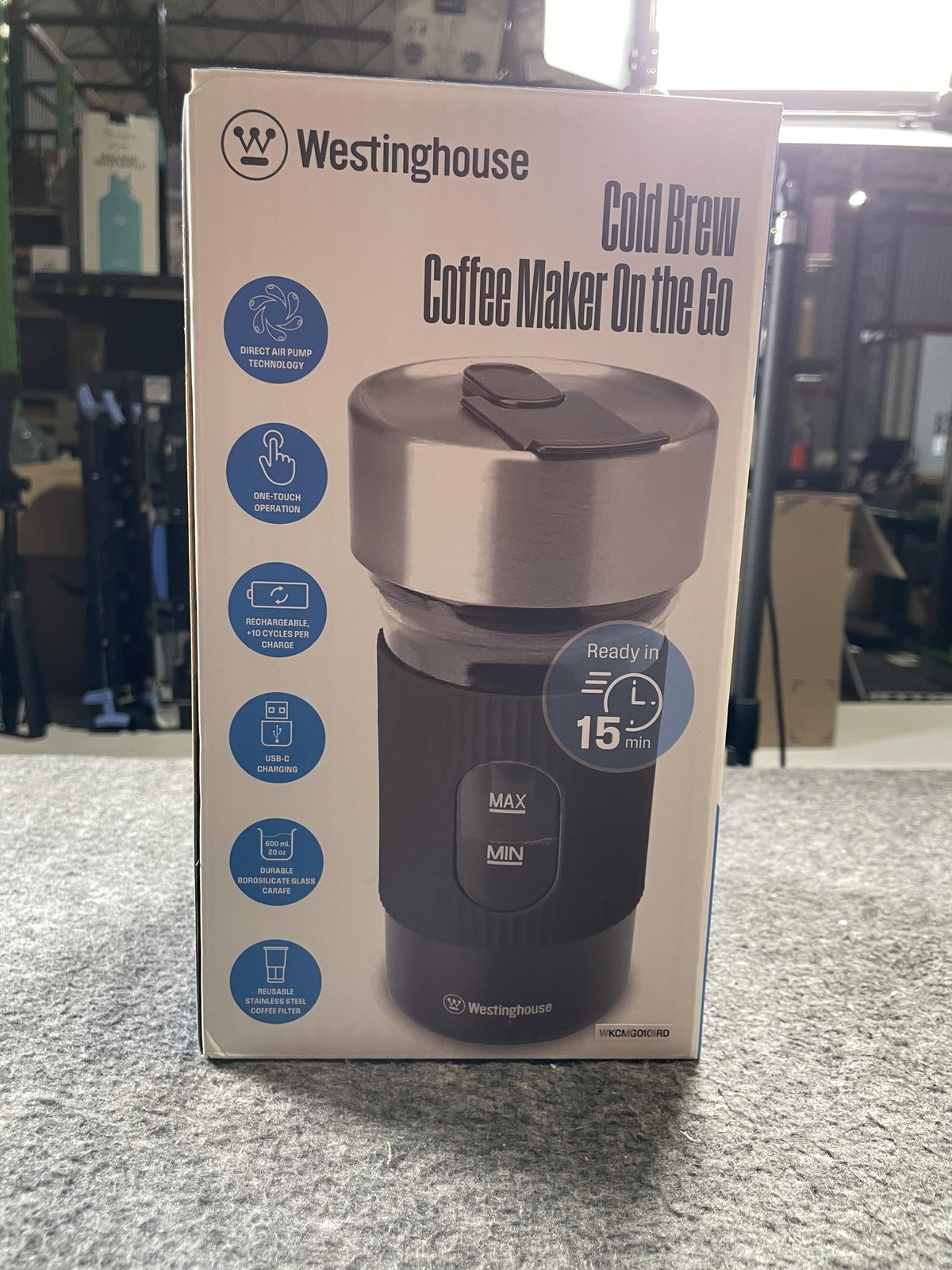 Westinghouse Cold Brew Coffee Maker On Go Red WKCMG0101RD USB-C Rechargeable gallery