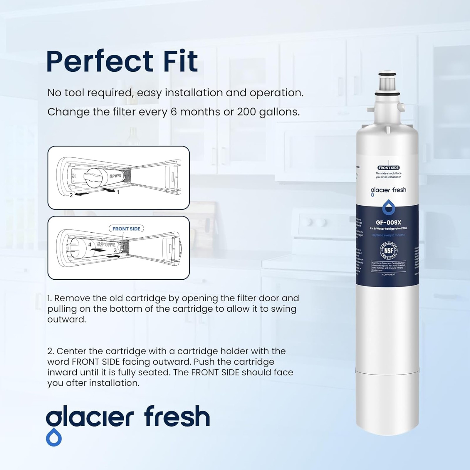 GLACIER FRESH Replacement for RPWFE, RPWF (Built-in CHIP) Filters - Choose Pack gallery