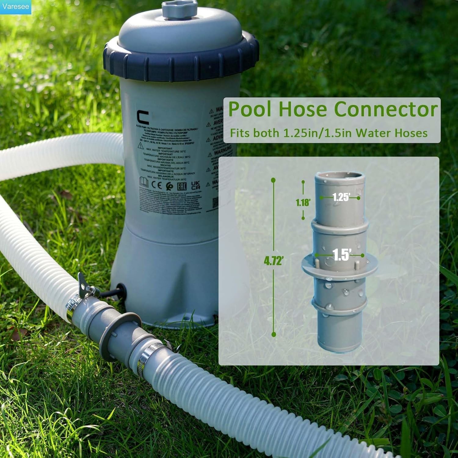 Pool Hose Connector Fit both 1.25’ and 1.5’ Pool Hoses Pool Hose Adapter for ... gallery