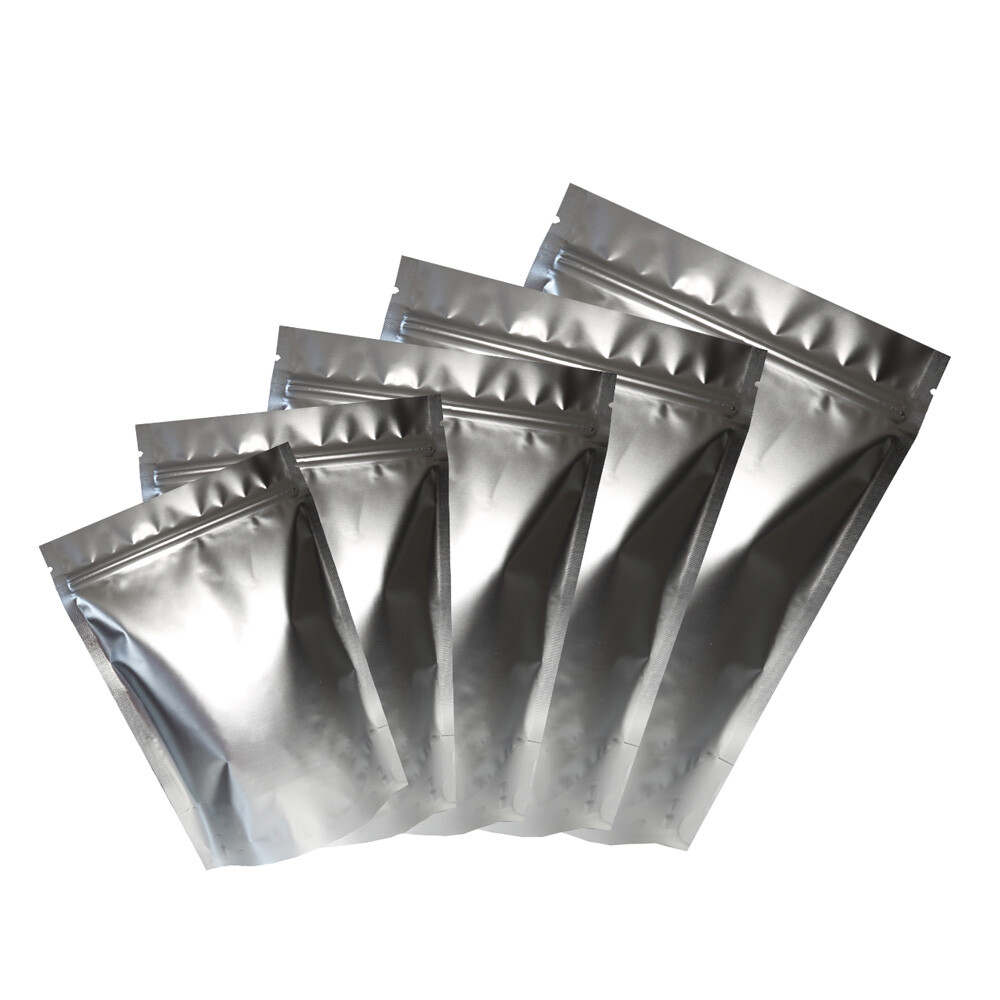 100/500/1000 Silver Mylar Packaging Bags Resealable Candy Cookie Storage Pouch gallery