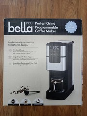 bella PRO Programmable Single-Serve Coffee Maker Integrated Burr Grinder Silver
