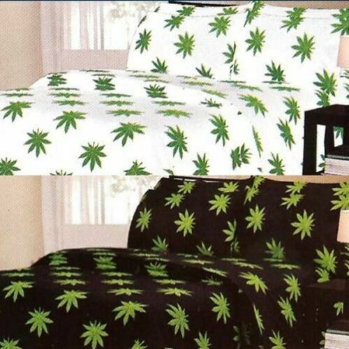 Premium Microfiber 6 Piece Sheet Set - Marijuana Leaf Print - Twin Queen King CK gallery