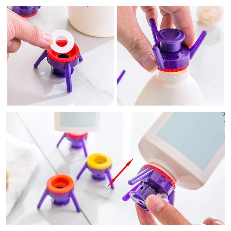 6 Pack Bottle Emptying Kit Dispenser Cap Shampoo Lotion Conditioner Pump Top gallery