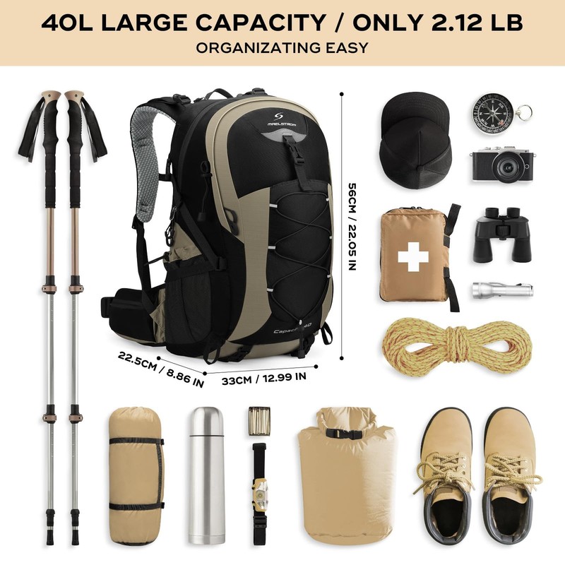 Maelstrom Hiking Backpack,Camping Backpack,40L Waterproof Hiking Daypack with... 2