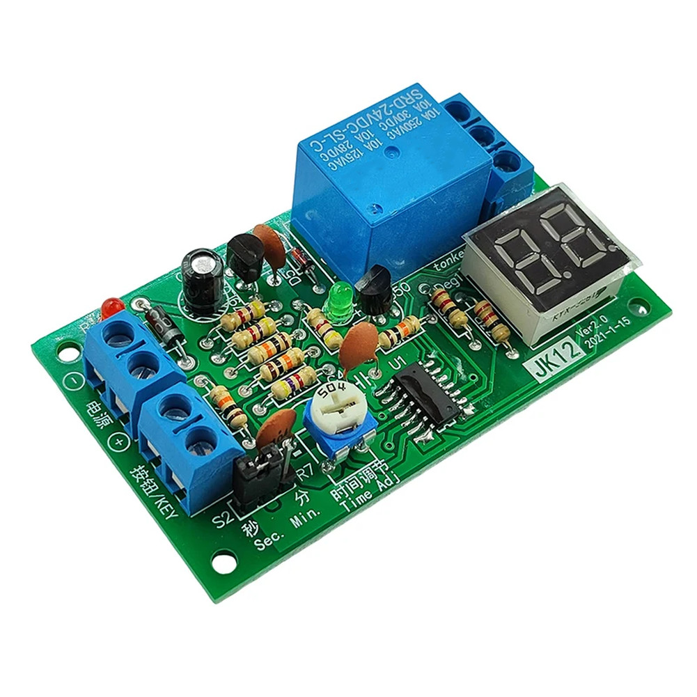 12V Time Delay Relay Adjustable 1-99 Sec/min Built-in Digital Tube Display gallery