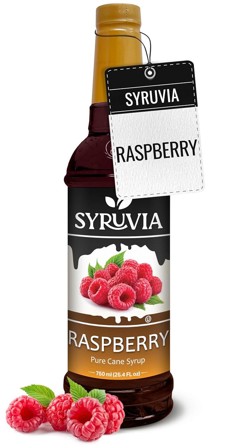 Syruvia Raspberry Syrup 25.4 fl oz, Premium Flavoring for Beverages & More gallery