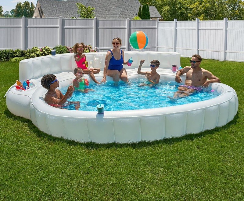 Member Mark Oversized Inflatable WHITE Sofa Pool 152in X 126in X 31in gallery