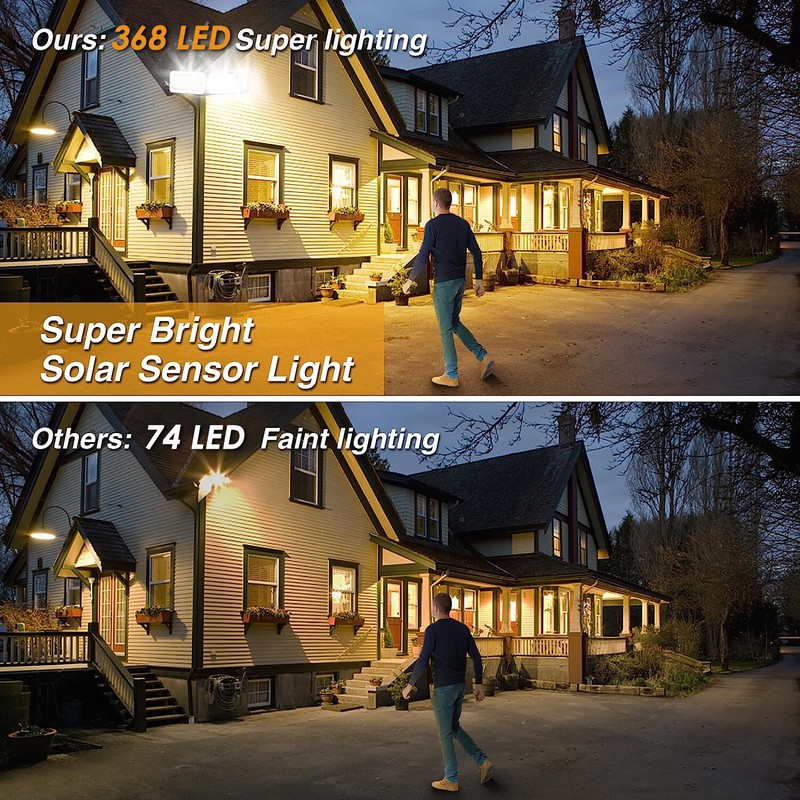 2 Pack LED Motion Sensor Solar Lights ,Outdoor IP65 Waterproof Security Lamp gallery