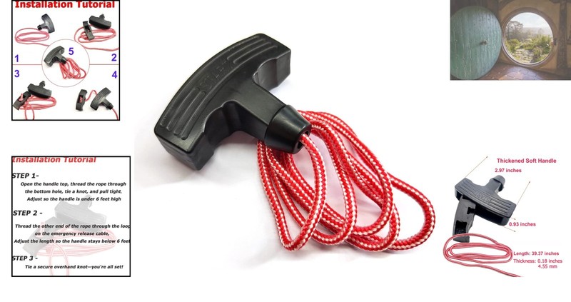 Manual Release Pull Cord Handle Kit for Garage Openers - Quick Access Solution gallery