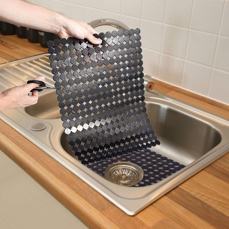 2Pack Kitchen Sink Mat for Stainless Steel/Ceramic Sinks, PVC Eco-Friendly Prote gallery