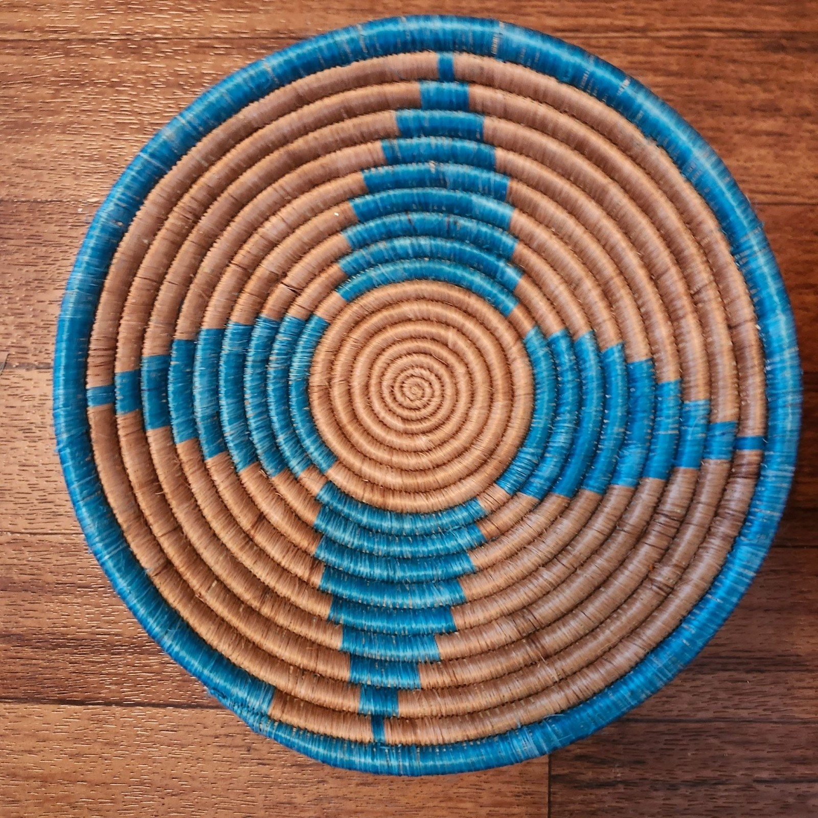 Round Wall Basket Set Decor and Storage Pink/Brown and Blue/Tan 8" gallery