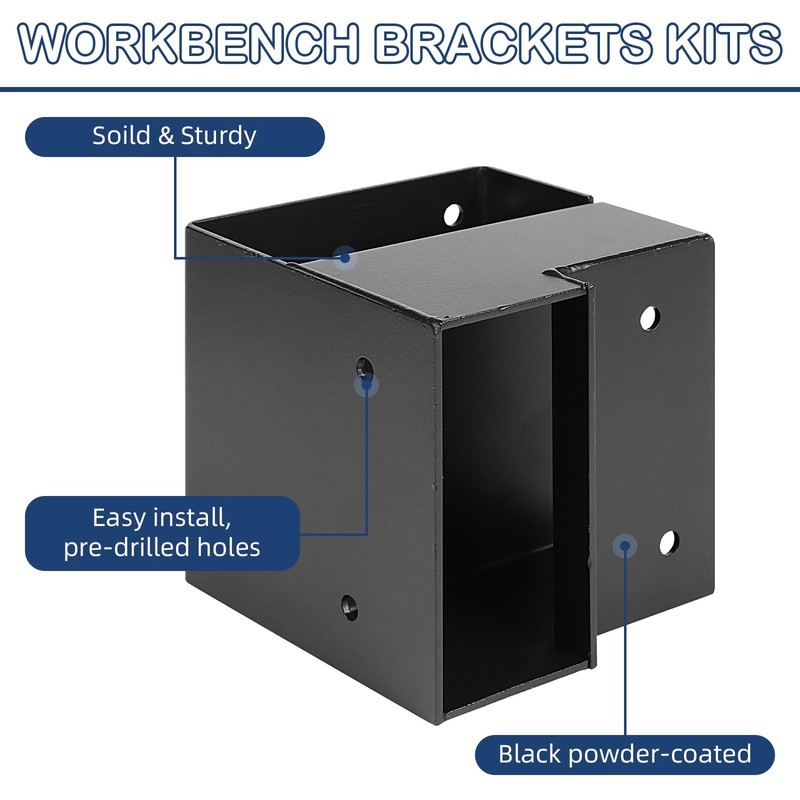 Workbench Bracket Kit, 8pcs 2 x 4 Workbench Kit(Actual 1.5 x 3.5) 3-Way Corne... gallery