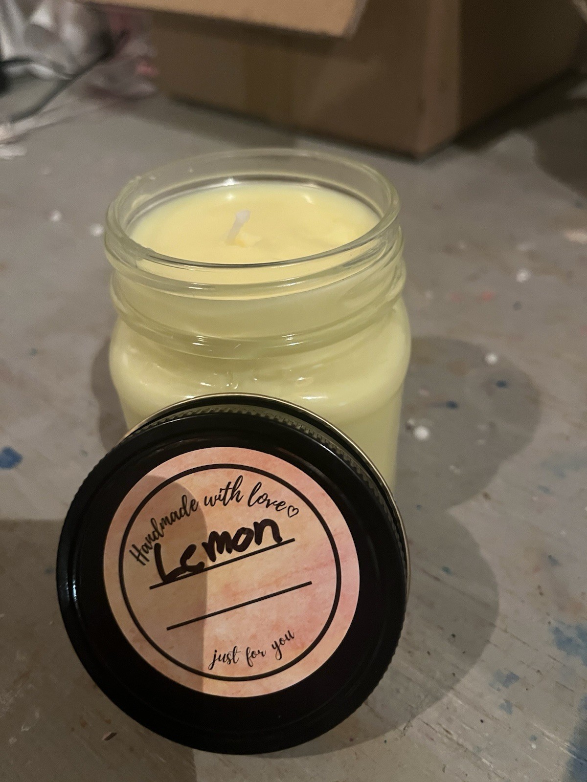 Handmade With Love Lemon Scented 8oz Candle ( two weeks ahead) gallery