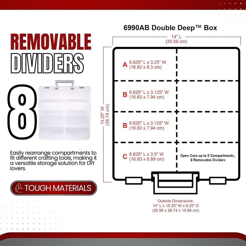 Super Satchel Double Deep Compartment Box Art Storage With 8 Removable Compartme gallery