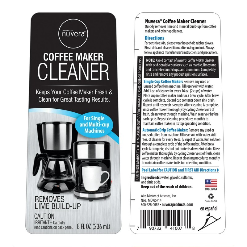 Nuvera Coffee Machine Descaler Solution 8 fl oz Single Cup & Espresso Cleaner gallery