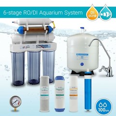 Reef Aquarium Drinking Dual Output 6 Stages Reverse Osmosis System 100 GPD RO DI