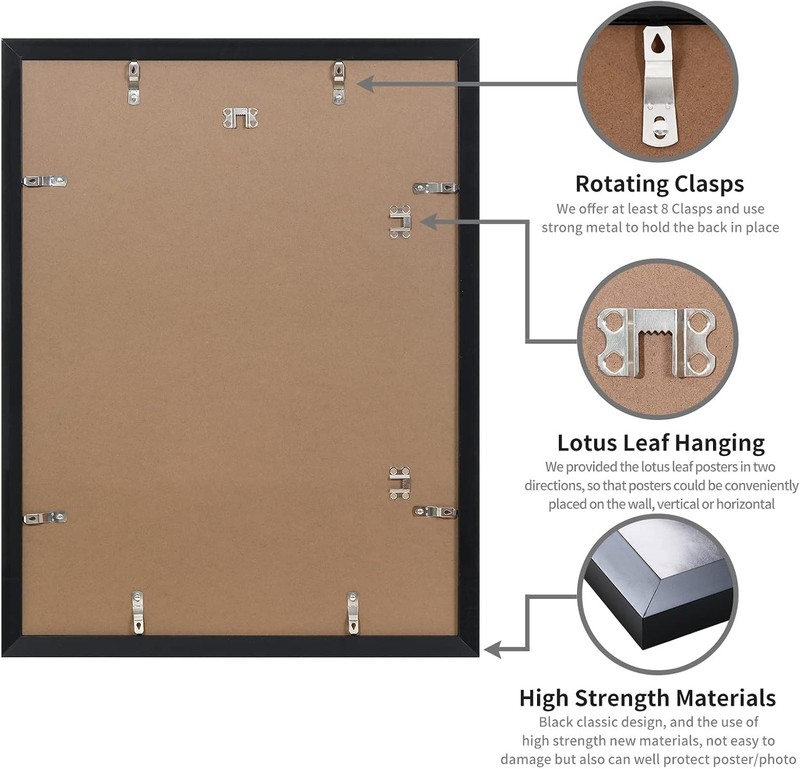 12x18 Frame 2 Pack, Black 12 x 18 Poster Frame for Horizontal or Vertical Wall gallery