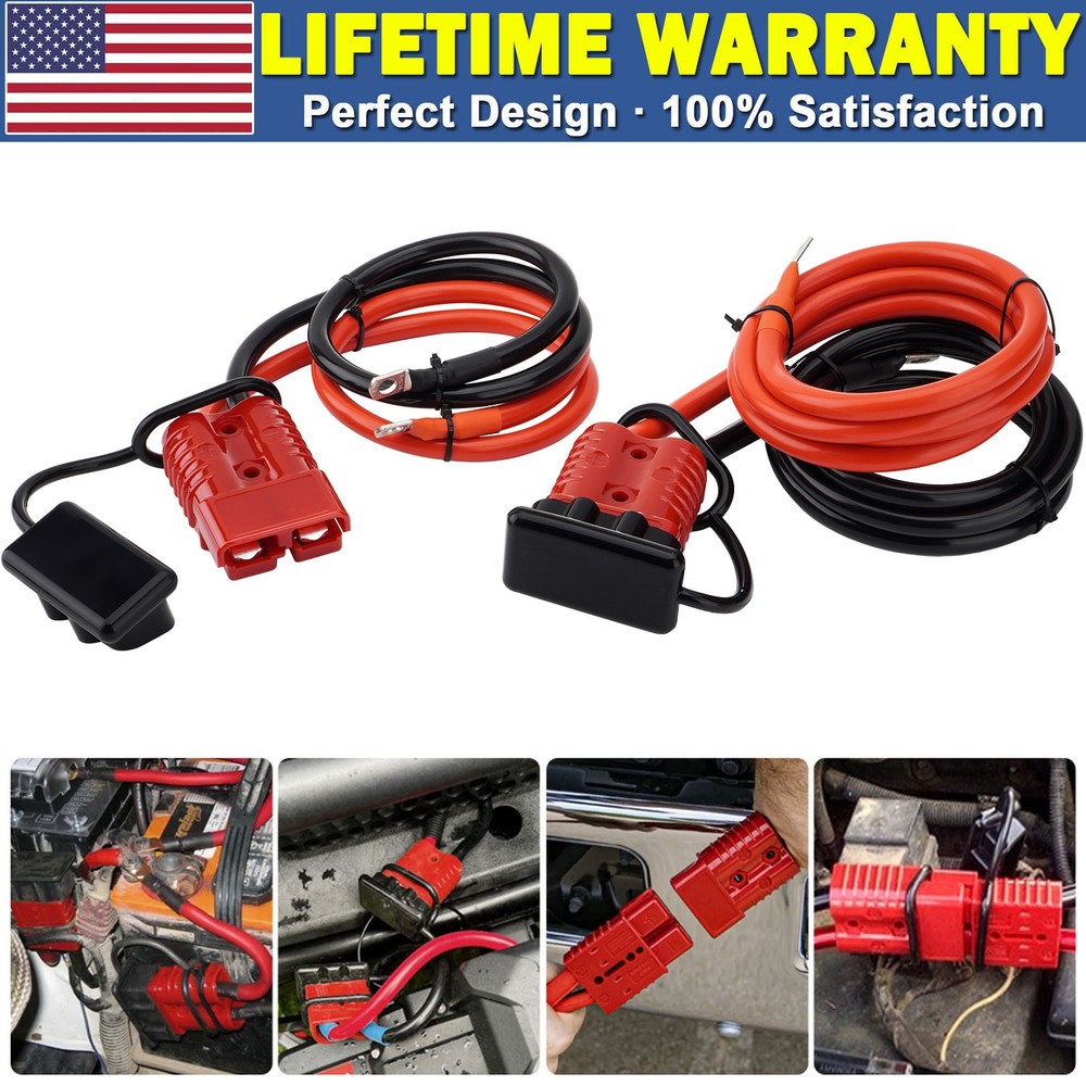 7FT Quick Disconnect Winch Power Cable, 4 AWG 4 Gauge Wiring For Winch Trailer