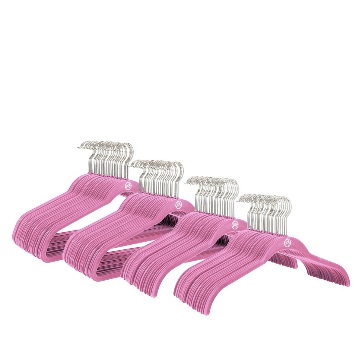 The JOY Hangers 50-piece Set with Antimicrobial Technology - Blush Pink Chrome gallery