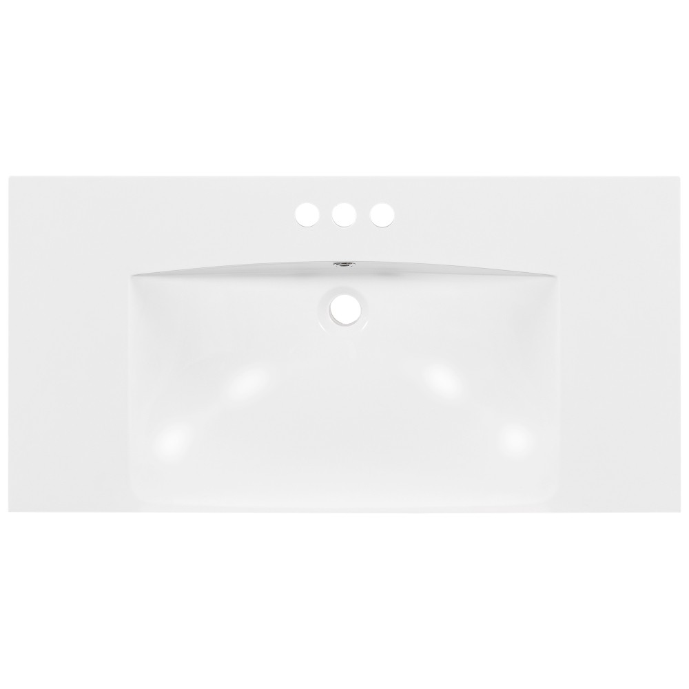 36x18" Rectangular 3 Hole Bathroom Resin Sink, Vanity Top Sink Only gallery