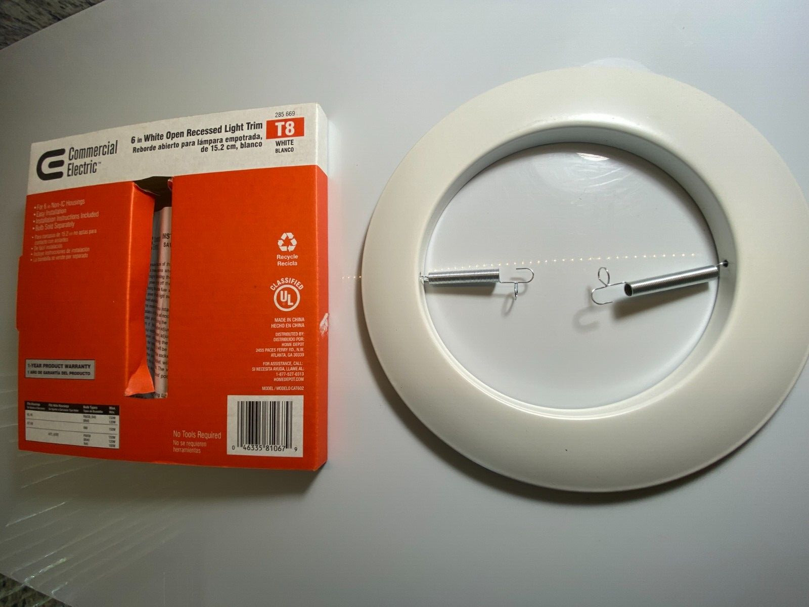 Recessed Light Downlight Trim OPEN EXPOSED BULB (6-Inch) With Springs NEW-IN-BOX gallery