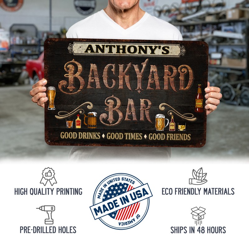 Custom Backyard Bar Sign Rustic Outdoor Bar Decor Patio Porch Yard 108122002186 gallery