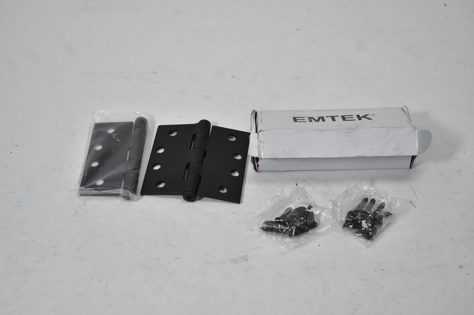 Emtek Ball Bearing Steel Hinges Matte Black 4" x 4" 2 Pack Square Corner 9401419 gallery