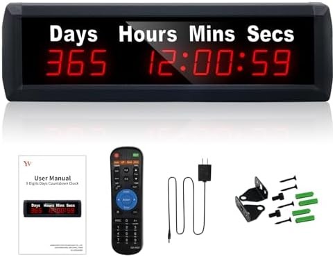 YZ Digital 999 Days Countdown Timer, Count Up/Count Down Clock with Remote, 12/2 gallery