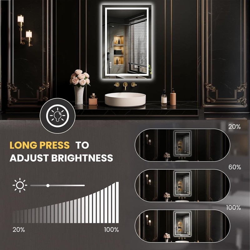 " Mirror for Bathroom, Lighted Bathroom Mirror with Lights gallery