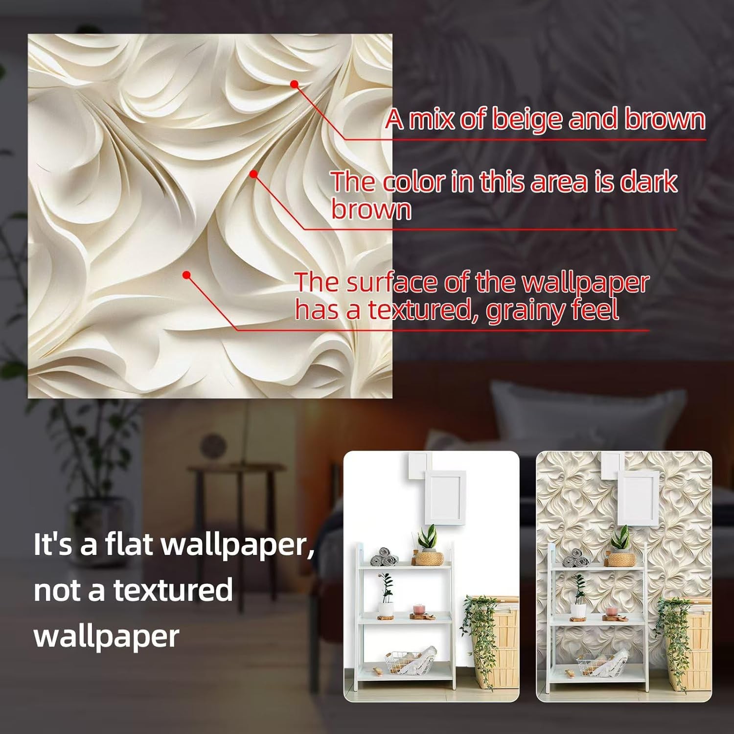 3D Effect Interior Wall Décor Contact Paper Self Adhesive Removable 17.7in x9.8 gallery