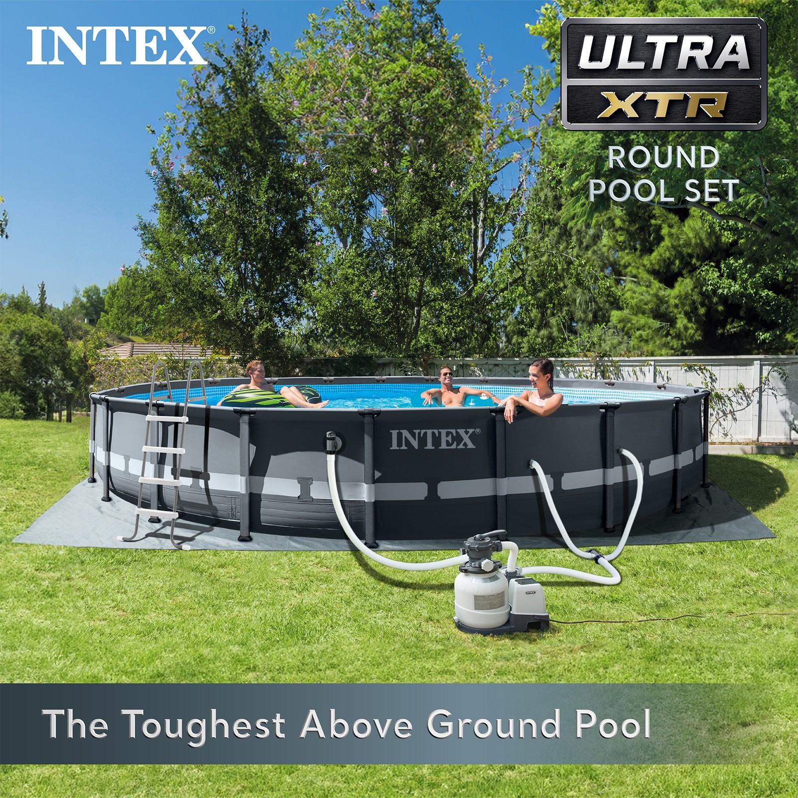Intex 20' x 48" Round Ultra XTR Frame Swimming Pool w/ Filter Pump (For Parts) gallery