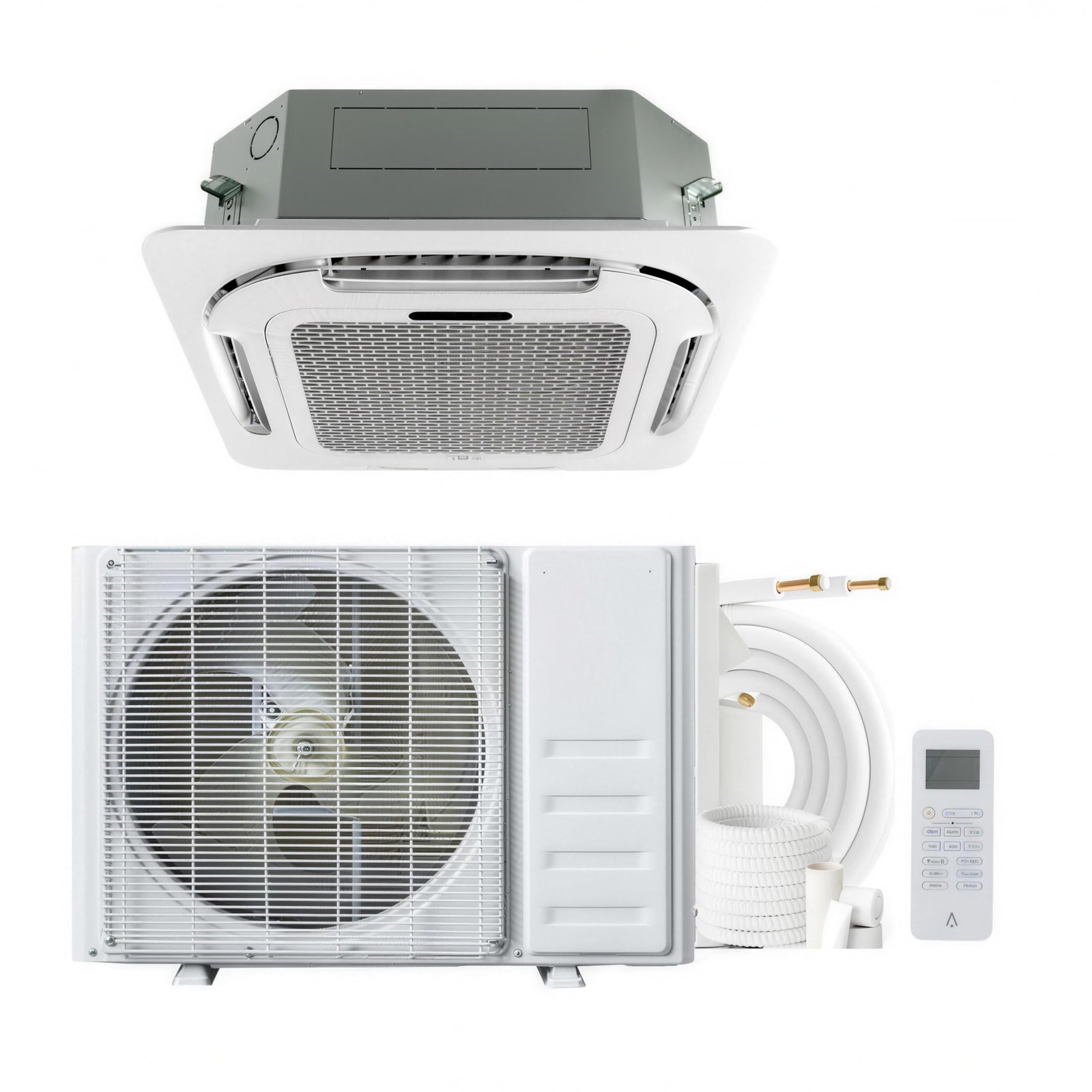 18000BTU Ceiling Cassette Mini Split Air Conditioner W/Remote Controlle 208/230V gallery