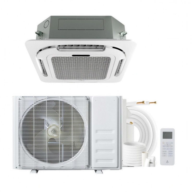 18000BTU Ceiling Cassette Mini Split Air Conditioner W/Remote Controlle 208/230V gallery